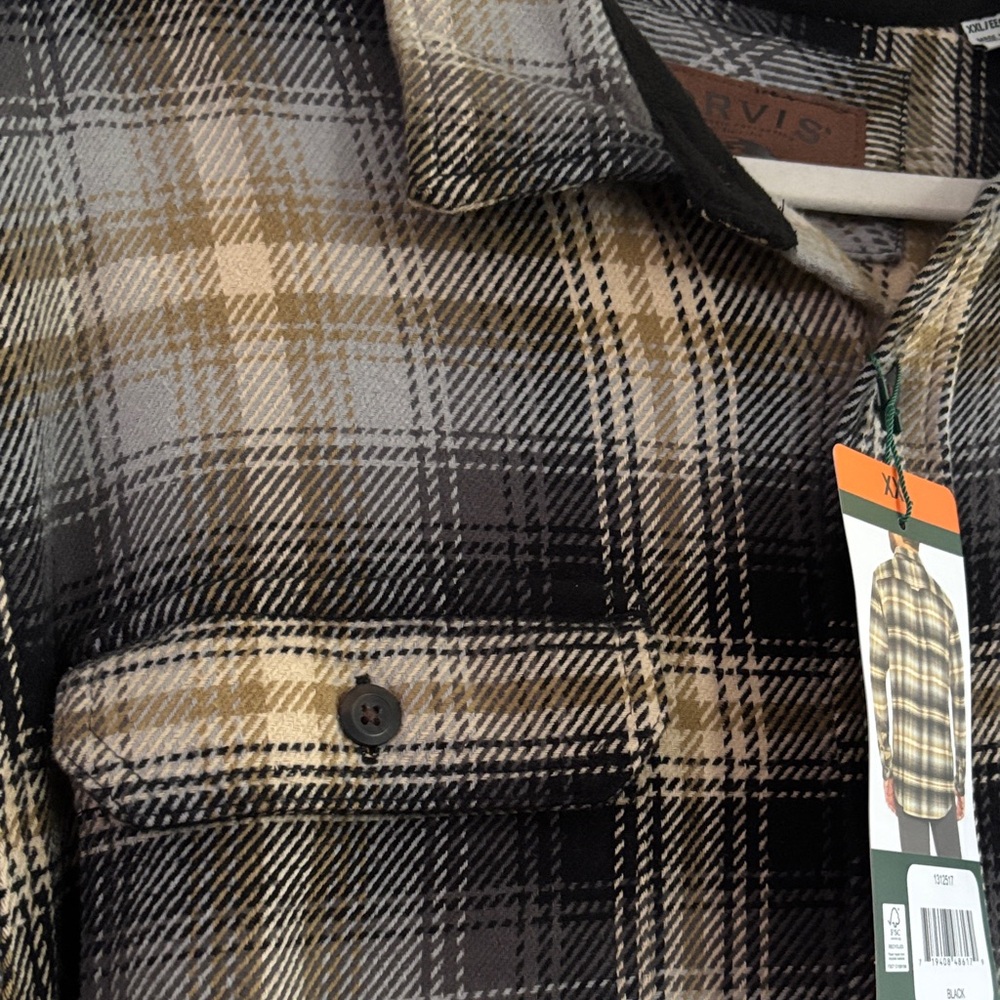 Orvis Black and Tan Plaid Shirt - Picture 4 of 6